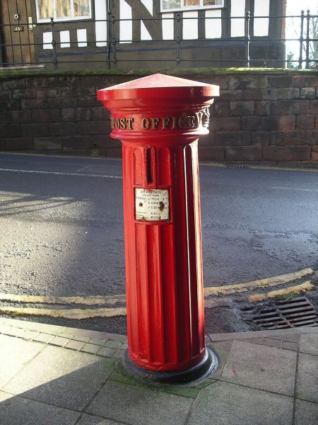 1856 Pillar Box at West Gate, Warwick, Warwickshire, England