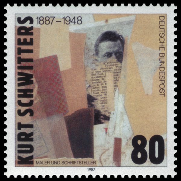 Ohne Namen (No name) by Kurt Schwitters, Stamp for the 100th anniversary of Kurt Schwitters, 1986