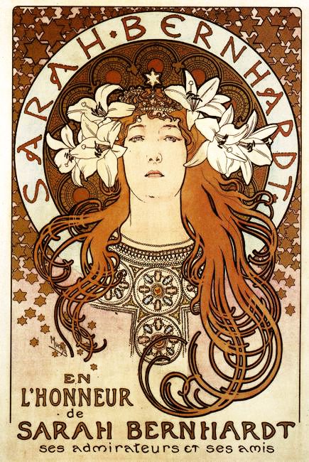 Alphonse Mucha, Poster for an evening of theater honoring Sarah Bernhardt (1896)
