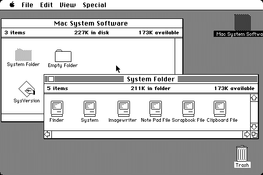 The original Macintosh featured a radically new graphical user interface.
