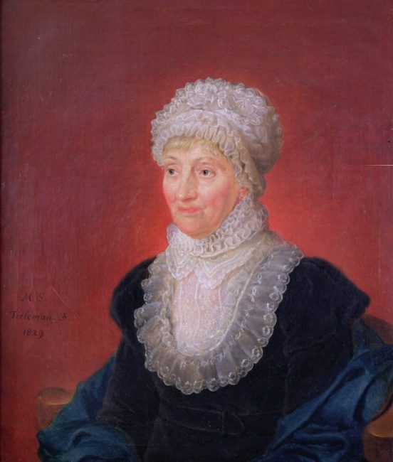 Caroline Herschel (1750 - 1848), painting by Melchior Gommar Tieleman (1829)