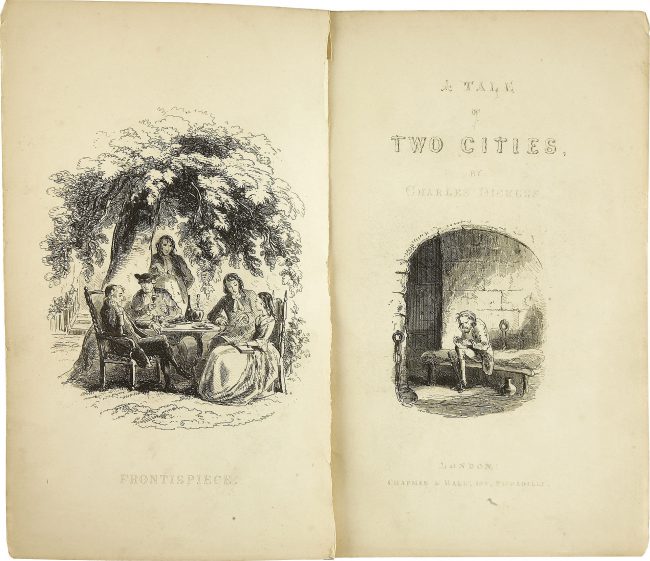 Title page of the first edition of A Tale of Two Cities, 1859