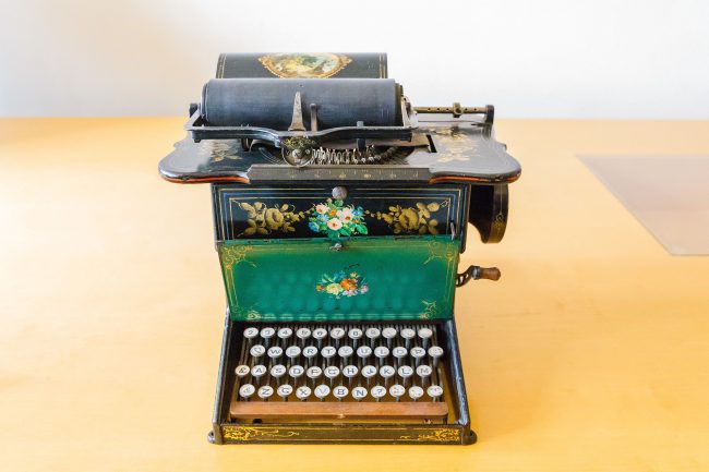 The Sholes and Glidden typewriter (also known as the Remington No. 1)