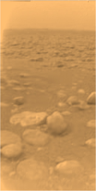 Huygens in situ image from Titan's surface