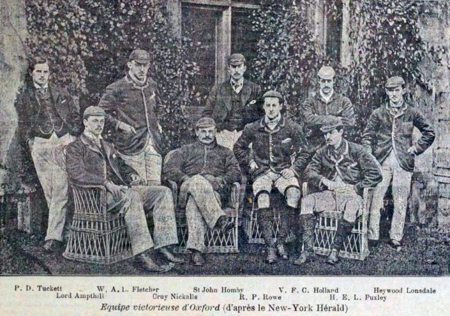 The Oxford Winning Team of 1890, La Revue des Sports (Paris), 29 mars 1890, p.1019