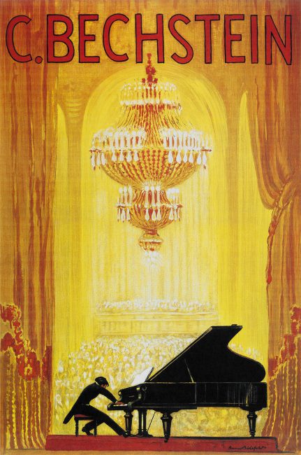 Advertisement Poster for the German Piano Manufacturer C. Bechstein published around 1920.