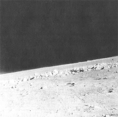 A telephoto view of the rocks (is shown). BENJAMIN MILWITZKY, Surveyor Program Manager, NASA, said of it, "This remarkable photo shows a field of large rocks several hundred feet from the spacecraft. They range from about 3 to 6 feet in diameter, and appear to have been excavated from beneath the lunar surface and hurled outward by the impact of a large meteorite.