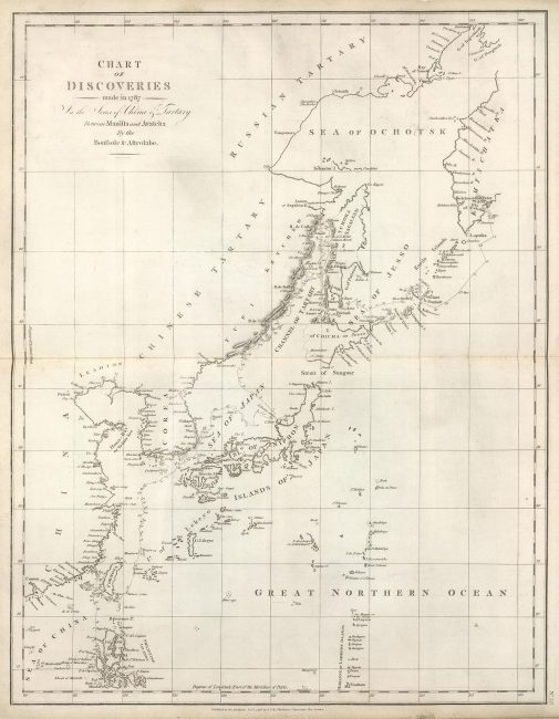 The chart of Lapérouse's discoveries in the Sea of Japan and Sea of Okhotsk