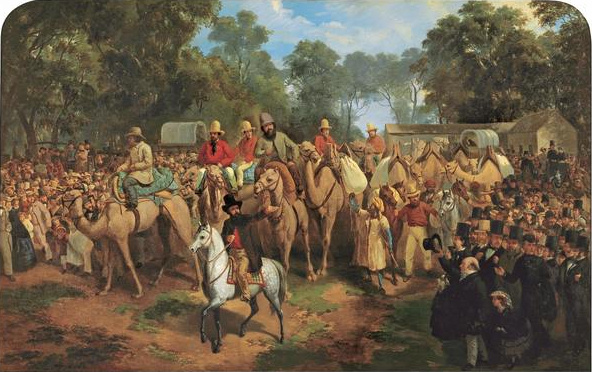 Nicholas Chevalier, Memorandum of the Start of the Exploring Expedition, oil on canvas, 1860, Art Gallery of South Australia