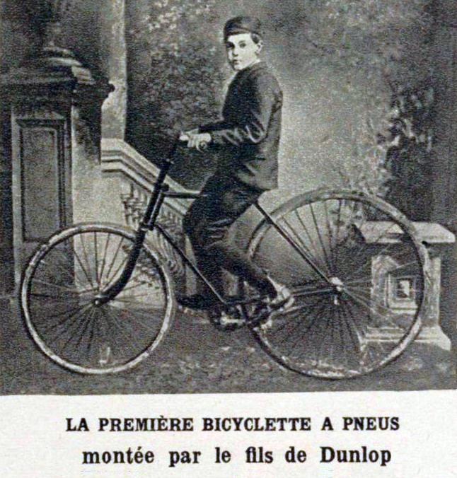 The first pneumatic bicycle (around 1888, Dunlop son).
