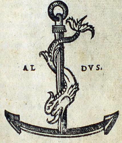 Aldus Manutius' printer's device - The Anchor and the Dolphin