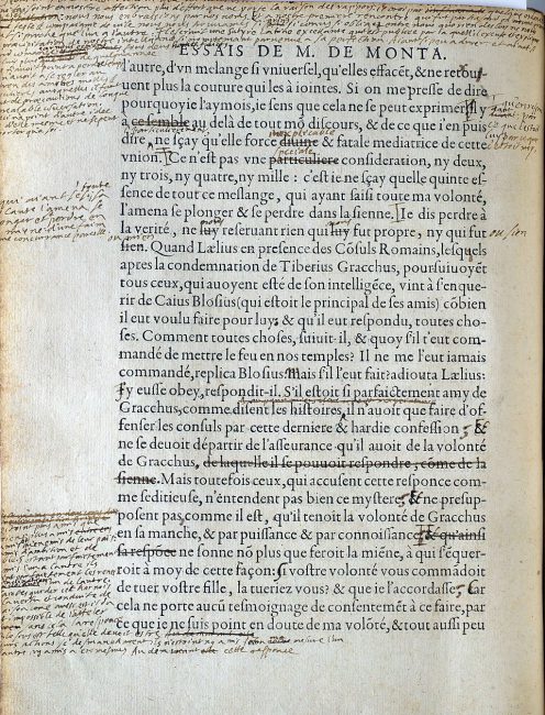 The Essais copy annotated by Montaigne, Bordeaux edition