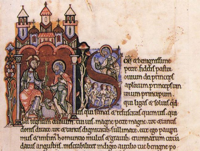 A 12th-century illumination from the Meditations of St. Anselm