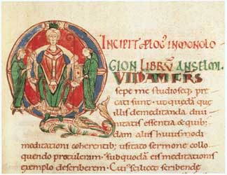 Miniature of the Anselm of Canterbury from the Monologion (late 11th century)