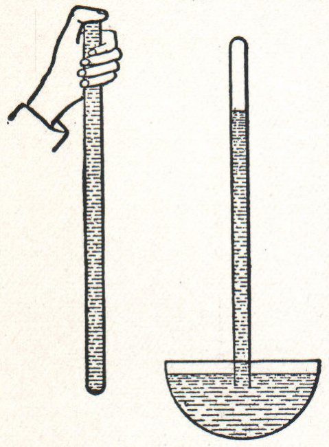 illustration of Torricelli's experiment on atmospheric pressure
