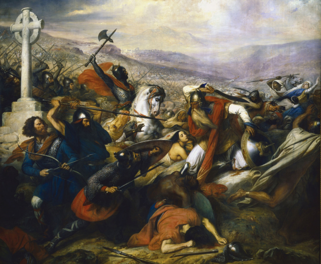 The battle of Tour and Poitiers, painting by Carl von Steuben, 1837.