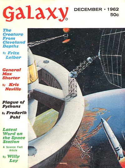 Willy Ley's "Are We Going to Build a Space Station?" was cover-featured on the December 1962 issue of Galaxy