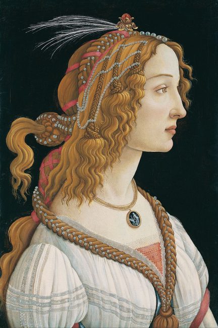 Sandro Botticelli, Idealized Portrait of a Lady (Portrait of Simonetta Vespucci as Nymph), c. 1480